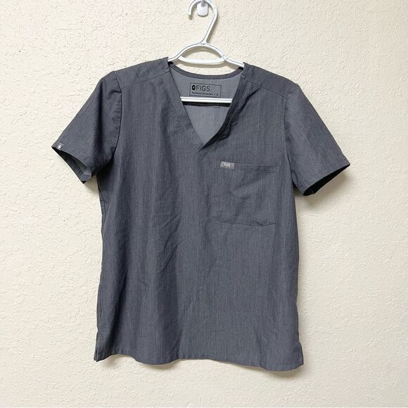 FIGS Catarina Scrub Top Size S Gray Pocket Technical Collection Nurse - Picture 1 of 5